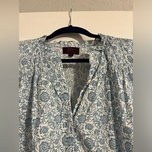 J Crew x Liberty blue floral print top